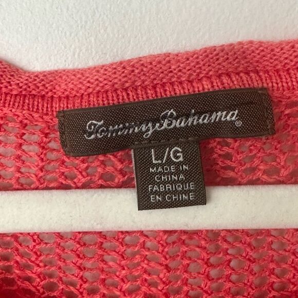 Tommy Bahama Salmon Open Knit Tunic Style Sweater XL - Picture 7 of 7